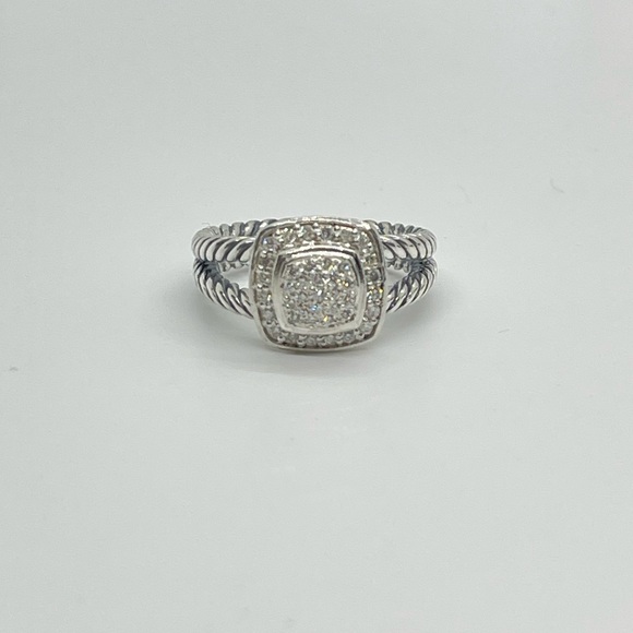 David Yurman Petite Albion Ring Sterling Silver with Pavè Diamonds - Picture 13 of 16